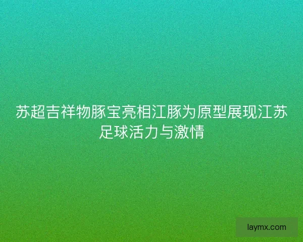 苏超吉祥物豚宝亮相江豚为原型展现江苏足球活力与激情