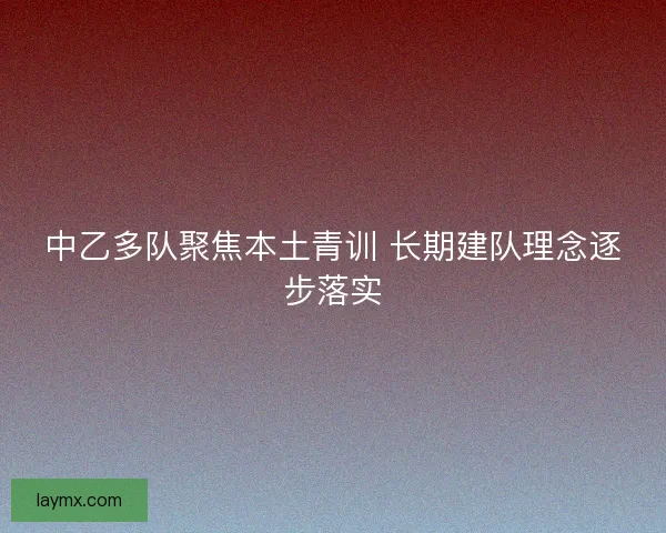中乙多队聚焦本土青训 长期建队理念逐步落实