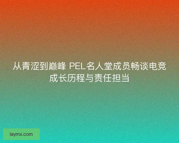 从青涩到巅峰 PEL名人堂成员畅谈电竞成长历程与责任担当